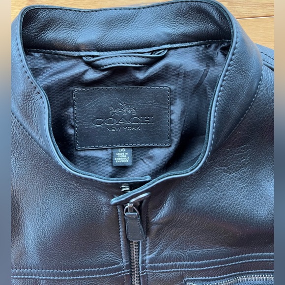 COACH leather men’s jacket, very lightly worn- in great shape. - Picture 2 of 5